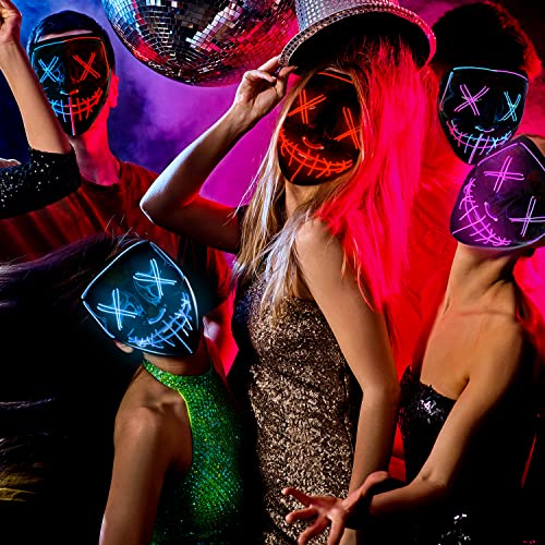 Heytech Halloween Mask Purge LED Mask for Festival Halloween Scary Party,Costume Cosplay ,Gifts (blue)