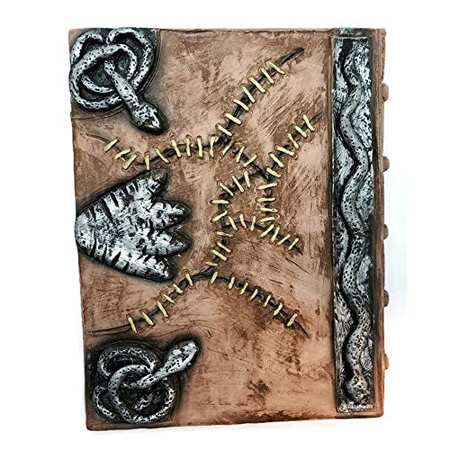 Damian Black Hocus Pocus book of spells prop - spellbook halloween decoration latex necronomicon costume notebook journal (Full Book with Pages)