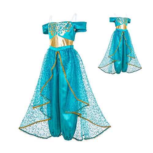 Vintage Arabian Princess Dress - Teal, 9-10 Years