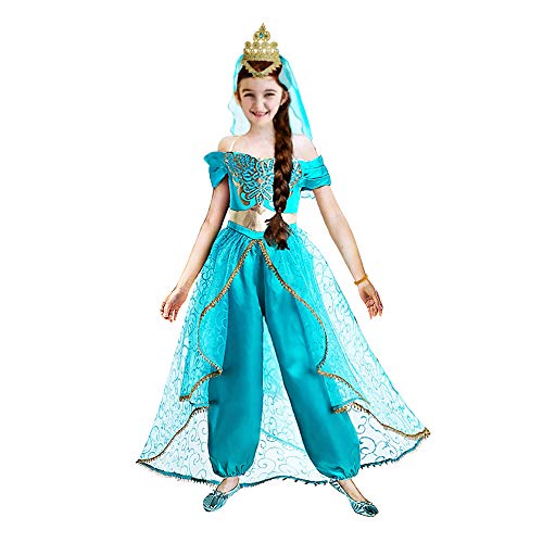 Vintage Arabian Princess Dress - Teal, 9-10 Years