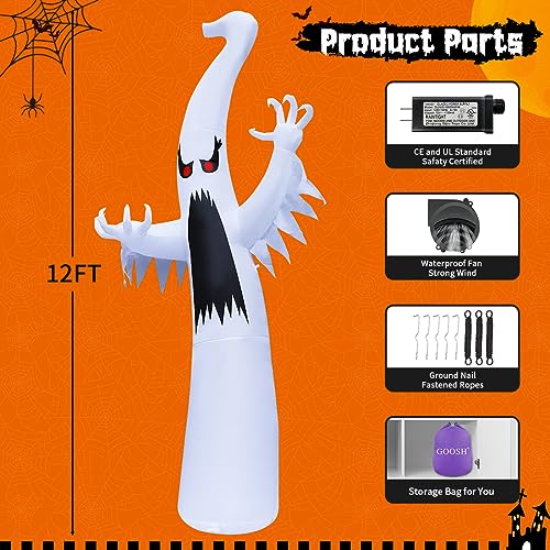 12 FT Halloween Inflatables Ghost Yard Decor