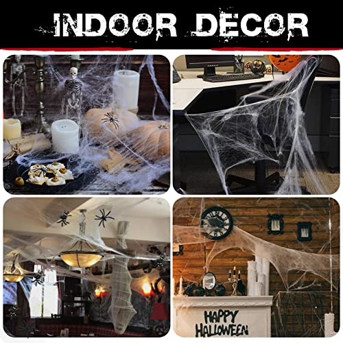 Spooky 900 sqft Spider Web Decorations + 30 Fake Spiders