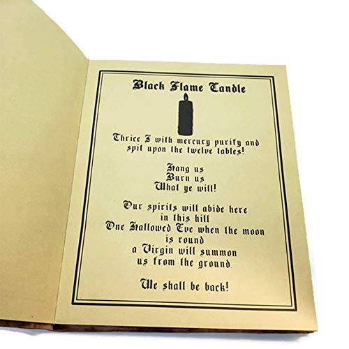 Damian Black Hocus Pocus book of spells prop - spellbook halloween decoration latex necronomicon costume notebook journal (Full Book with Pages)
