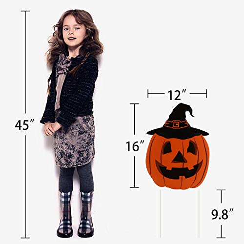 GameXcel 10PCS Yard Signs for Halloween Props Yard Stakes Pumpkin Ghost Monster Yard Sign Stakes for Halloween Decorations Outdoor Lawn Decor Yard Decorations