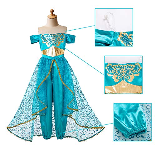 Vintage Arabian Princess Dress - Teal, 9-10 Years