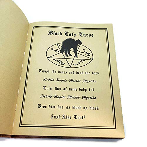 Damian Black Hocus Pocus book of spells prop - spellbook halloween decoration latex necronomicon costume notebook journal (Full Book with Pages)