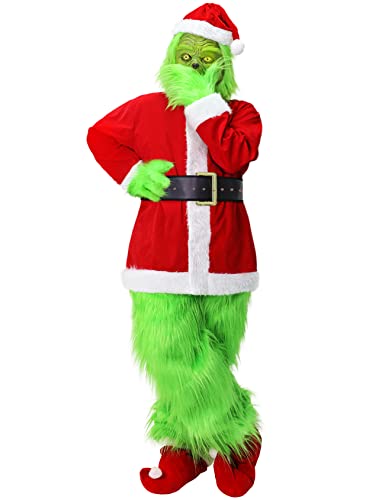 Green Monster Costume: Adult Santa Claus Outfit