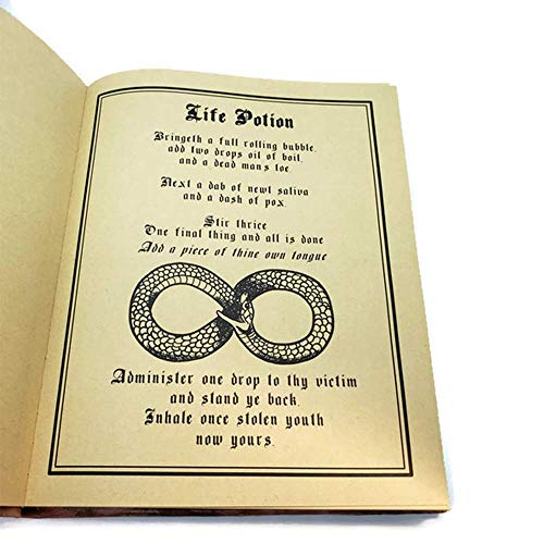 Damian Black Hocus Pocus book of spells prop - spellbook halloween decoration latex necronomicon costume notebook journal (Full Book with Pages)