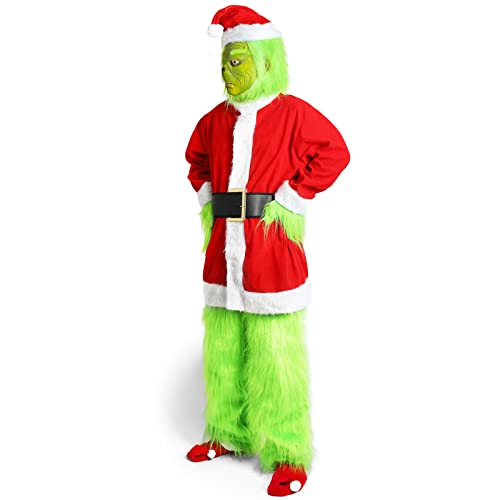 Green Monster Costume: Adult Santa Claus Outfit