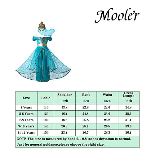 Vintage Arabian Princess Dress - Teal, 9-10 Years