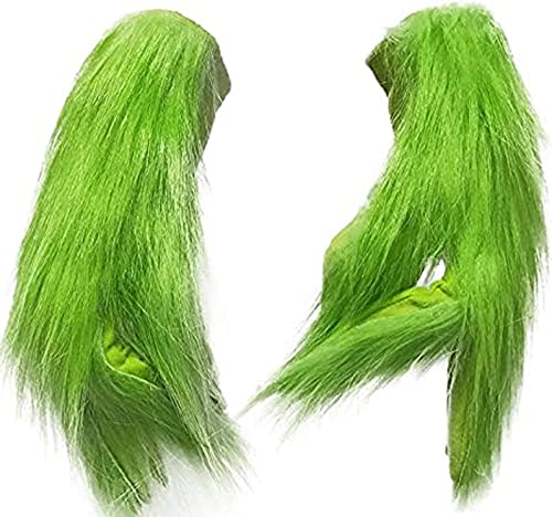 Green Monster Santa Costume: Grinches Mask & Gloves