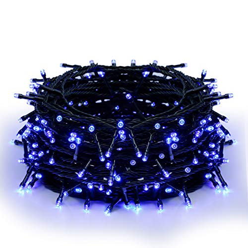 Christmas String Lights 220 LED Blue 25M 82Ft, 8 Modes Twinkle Lights Indoor Outdoor Decoration Plug-in Waterproof End to End Expandable Decoration Fairy Light for Patio Wall Party Wedding Pub
