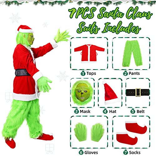 Green Monster Costume: Adult Santa Claus Outfit