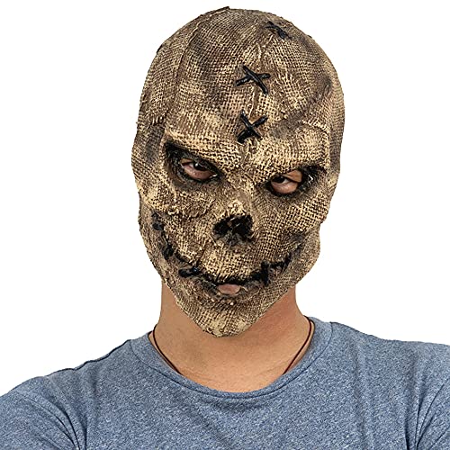 GOODKSSOP Unisex Retro Old Scary Skull Halloween Mask Cosplay Horrible Head Full Face Latex Helmet Creepy Costume Prop for Carnival Themed Party