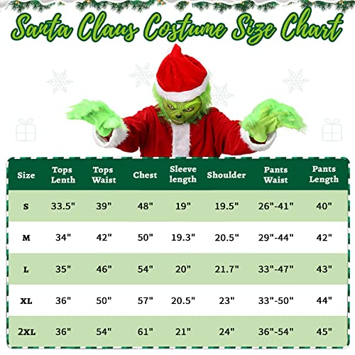 Green Monster Costume: Adult Santa Claus Outfit