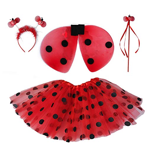 Itotoheart Ladybug Wings For Girls Ladybug Tutu Dress Up Kids Halloween Costume Birthday Party