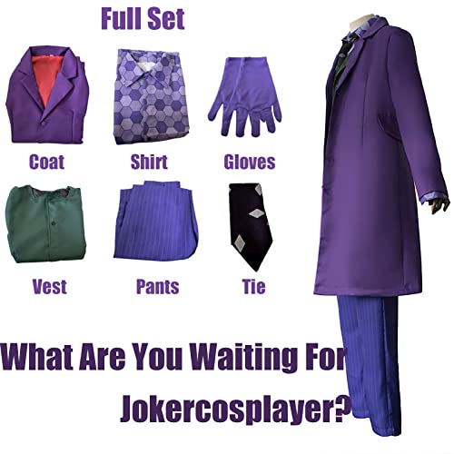 Adult Joker Suit Clown Cosplay Costume - X-large