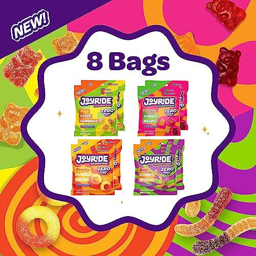 JOYRIDE Keto Gummies, Variety Pack – Keto Candy with Low Sugar & Low Net Carbs – Low Calorie Snacks – Vegan Gummy Candy with no Sugar Alcohols (Pack of 8)