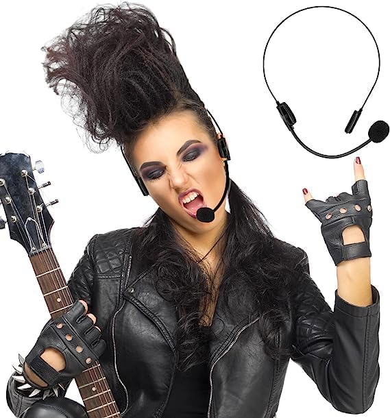 Jeicy Rockstar Costume Accessories Headset Prop Fake Rock Star Singer Microphone Headpiece Halloween Costume Accessory