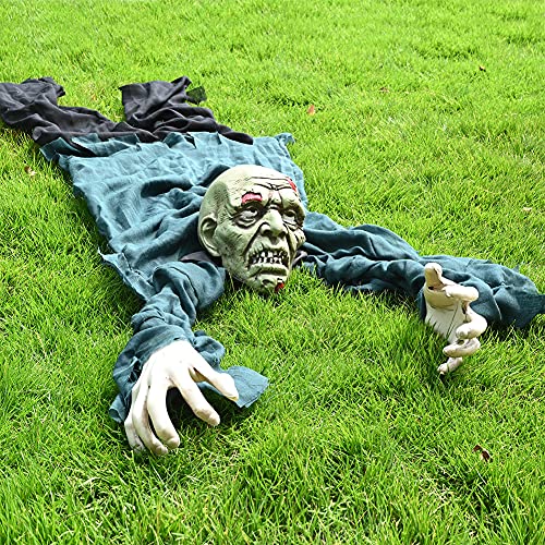 WODMAZ Halloween Outdoor Decorations Climbing Zombie Groundbreaker, 63 Inch Creepy Halloween Prop Decorations, Realistic Zombie Face Groundbreaker for Graveyard Haunted House Outdoor Lawn Yard Decor