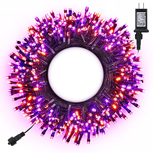 Toodour Halloween Orange & Purple Lights, 131ft 350 LED Plug in Halloween String Lights with 8 Modes and Timer, Connectable Outdoor Halloween Lights for Home, Party, Halloween Decor