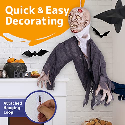 PREXTEX Halloween Hanging Zombie and Groundbreaker Decoration for The Best Halloween Decorations Zombie Outdoor Prop with Flowing Robe
