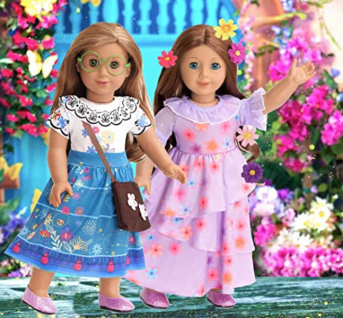 sweet dolly 18 Inch Doll Clothes Mirabel Isabella Costume Accesories Magic Costume Flowers Princess Dresses for 18" Doll