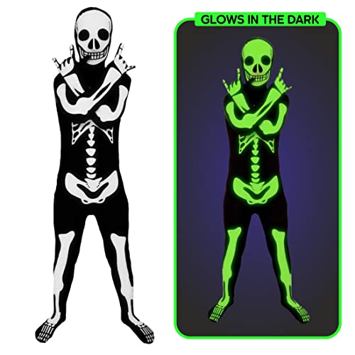Morphsuits Skeleton Costume for Kids, Kids Skeleton Costume, Boys Skeleton Costume, Stick Figure Costume for Boys, Glow in the Dark Skeleton Costume Kids, Girls Skeleton Costume M