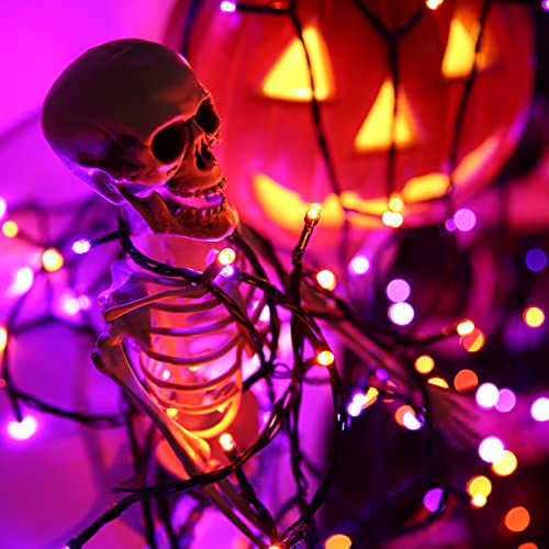 Toodour Halloween Orange & Purple Lights, 131ft 350 LED Plug in Halloween String Lights with 8 Modes and Timer, Connectable Outdoor Halloween Lights for Home, Party, Halloween Decor
