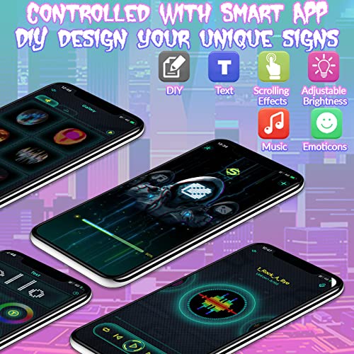 AINSKO LED Mask With Face Transforming- APP Controlled & Programmable Digital LED Light Up Mask With Bluetooth, Halloween Luminous Smart Mask for Kids Adults Men Party Costume DJ Cosplay Masquerade(Rechargable)