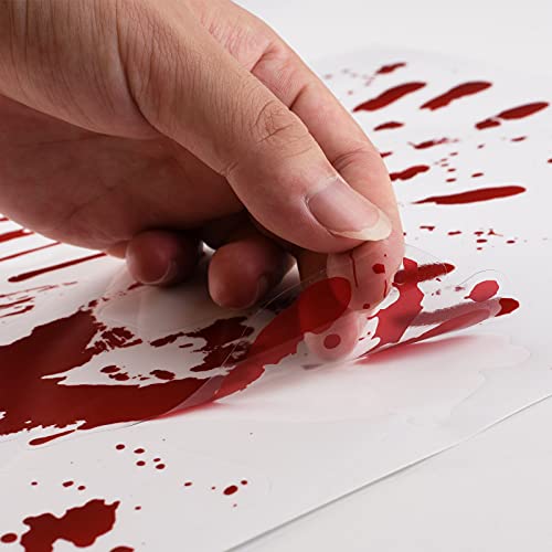 159 PCS Halloween Decorations, 8 Sheets Terror Bloody Handprint Footprint Window Stickers, 8 Sheets Tattoo Stickers, Halloween Party Indoor/Outdoor Decoration,Spooky Wall Decal and Floor Stickers