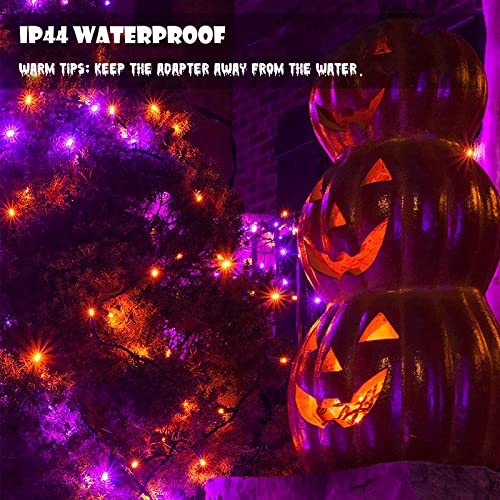 Toodour Halloween Orange & Purple Lights, 131ft 350 LED Plug in Halloween String Lights with 8 Modes and Timer, Connectable Outdoor Halloween Lights for Home, Party, Halloween Decor
