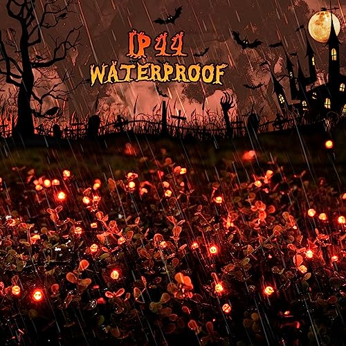 JMEXSUSS 200 LED Orange Solar Halloween Lights, 75.5ft Orange String Lights Outdoor Waterproof, 8 Modes Thanksgiving Lights Outdoor for Tree, Patio, Garden, Christmas, Halloween Decorations (2 Pack)