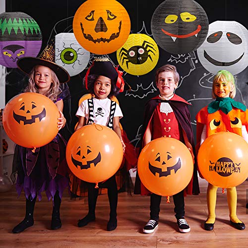 Halloween Decorations Paper Lanterns（8PCS)，Hanging Lantern Spider Skeleton Pumpkin for Halloween Indoor & Outdoor Spooky Home Décor，Halloween Party Supplies Décor