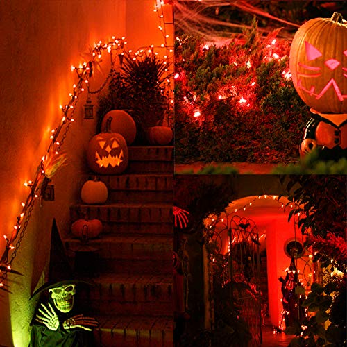 Twinkle Star, 9 Inches Indoor Outdoor, LED String Light for 8 Modes Waterproof for Indoor Outdoor Christmas Tree Wedding Party Bedroom (Orange, 66 ft)