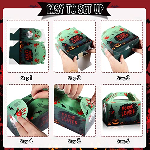 Pajean 24 Pack Halloween Candy Boxes with Handles Trick or Treat Gift Boxes Happy Halloween Cookies Goodie Boxes Candy Container Paper Boxes For Kids Halloween Party Favor Supplies Decoration
