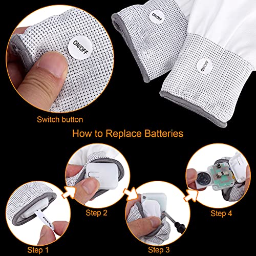 Lumiparty 2PACK Halloween Led Mask skeleton Gloves Set,Light Up Scary Mask Purge Mask with LED Glow Gloves for Halloween Costume.