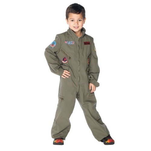Leg Avenue boys Top Gun Movie Flight Suit - Cute Family Halloween Onesie for Kids Adult Sized Costumes, Khaki, Small US