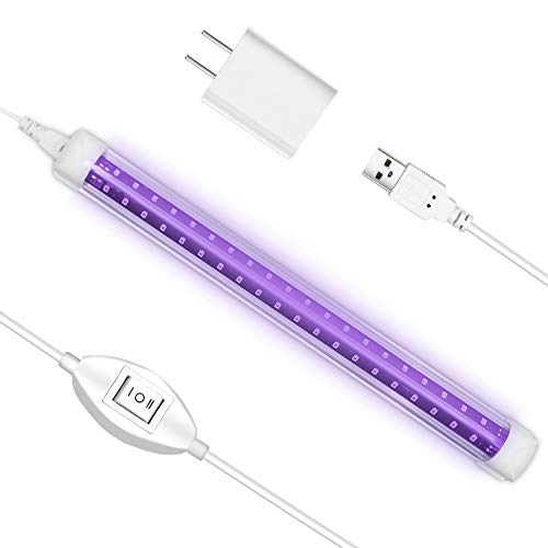 Wennyn LED Black Light, 10W USB Compatible UV LED Blacklight Tube for Black Light Bulb Replacement, Glow in The Dark, Halloween, Blacklight Posters, Black Light Parties, Fluorescent Glow