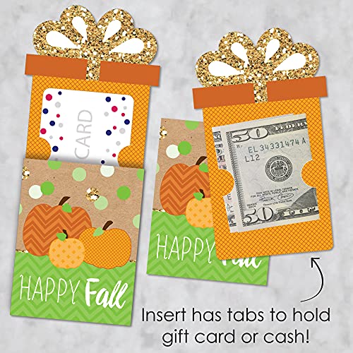 Big Dot of Happiness Pumpkin Patch - Fall, Halloween or Thanksgiving Party Money and Gift Card Sleeves - Nifty Gifty Card Holders - Set of 8