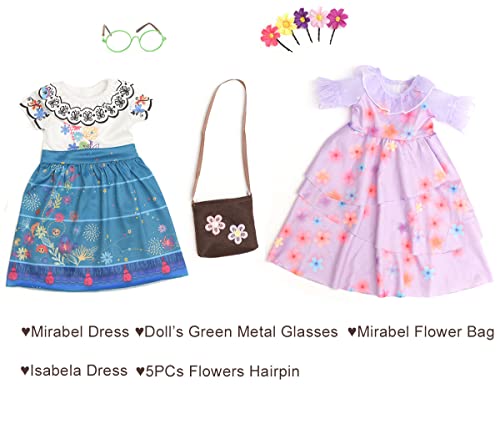 sweet dolly 18 Inch Doll Clothes Mirabel Isabella Costume Accesories Magic Costume Flowers Princess Dresses for 18" Doll