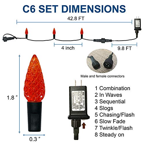 Twinkle Star, 10 Inches Indoor Outdoor, LED String Light for Black Wire Light 8 Lighting Modes for Patio Xmas Tree