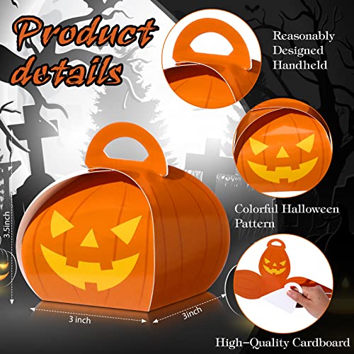 36 Pieces Halloween Trick or Treat Boxes Halloween Goodie Boxes Halloween Candy Boxes with Handle Candy Container Halloween Favor Boxes for Halloween Party Treat Favors Decoration, 6 Patterns