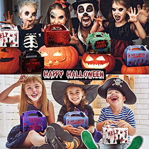 Pajean 24 Pack Halloween Candy Boxes with Handles Trick or Treat Gift Boxes Happy Halloween Cookies Goodie Boxes Candy Container Paper Boxes For Kids Halloween Party Favor Supplies Decoration