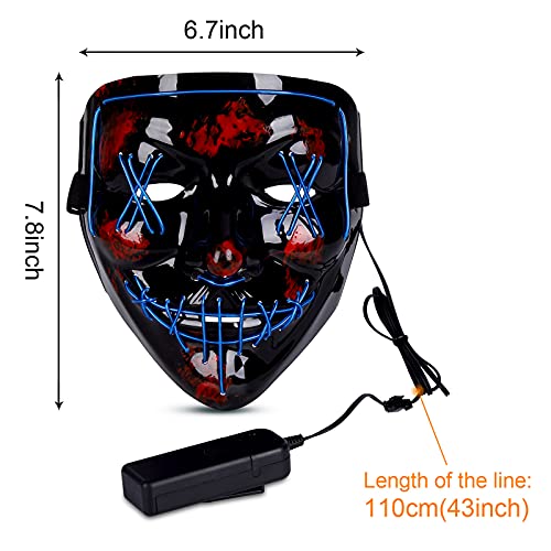 Lumiparty 4 PACK Halloween Scary Mask LED Mask LED Purge Mask LED Light Up Mask for Halloween Costume. (style3)