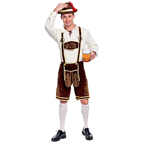 Spooktacular Creations Men’s German Bavarian Oktoberfest Costume Set for Halloween Dress Up Party and Beer Festival (X-Large)