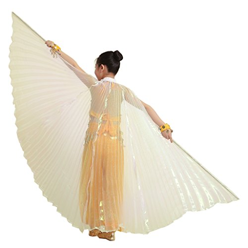 MUNAFIE Halloween Costumes Belly Dance Isis Wings for Children Kids White