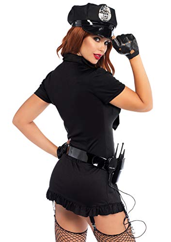 Leg Avenue womens 3 Pc Cop Dress With Hat Costume, Black, X-Small US