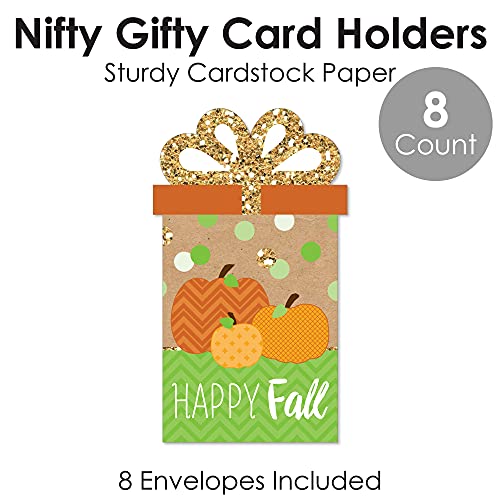 Big Dot of Happiness Pumpkin Patch - Fall, Halloween or Thanksgiving Party Money and Gift Card Sleeves - Nifty Gifty Card Holders - Set of 8