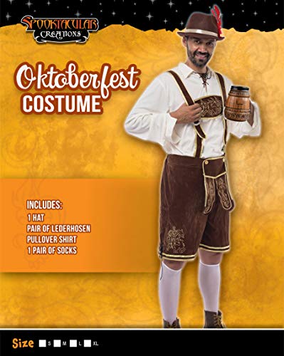 Spooktacular Creations Men’s German Bavarian Oktoberfest Costume Set for Halloween Dress Up Party and Beer Festival (X-Large)